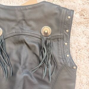 GORGEOUS DELUXE HARLEY DAVIDSON LEATHER VEST SZ SMALL